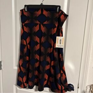 LuLaRoe Azure Women's Skirt Black Multi Color Stretch Size XL